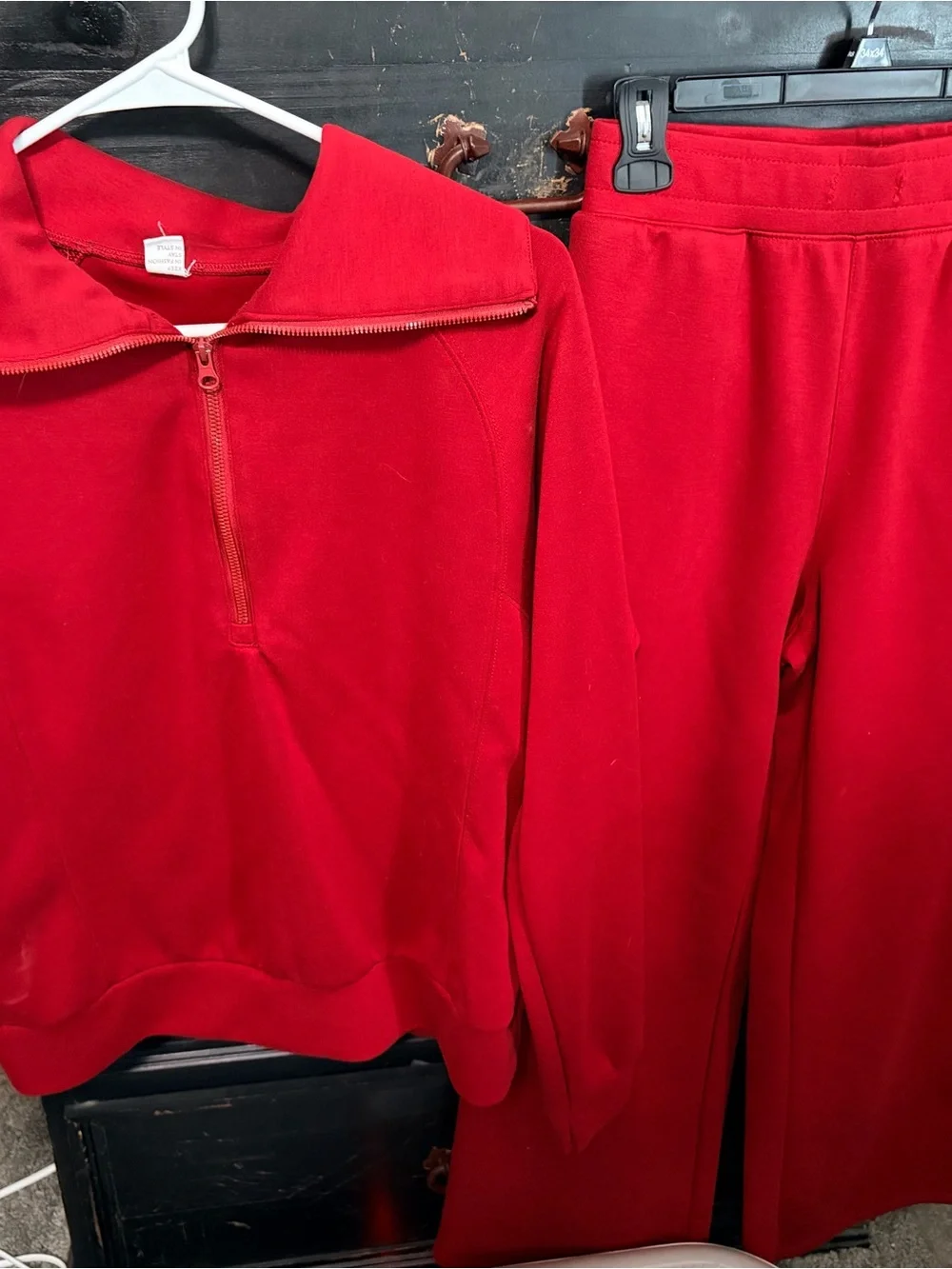 Women’s Red Two-Piece Sweatshirt & Pant Set
